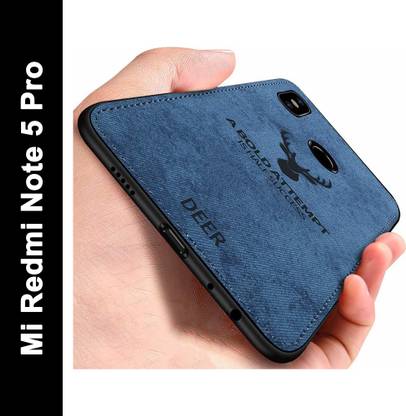 MOBILOVE Back Cover for Mi Redmi Note 5 Pro | Deer Pattern Cloth Texture Leather Finish Soft Fabric Hybrid Case