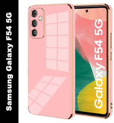 VAPRIF Back Cover for SAMSUNG Galaxy F54 5G, Golden Line Premium Soft Chrome Case | Silicon Gold Border