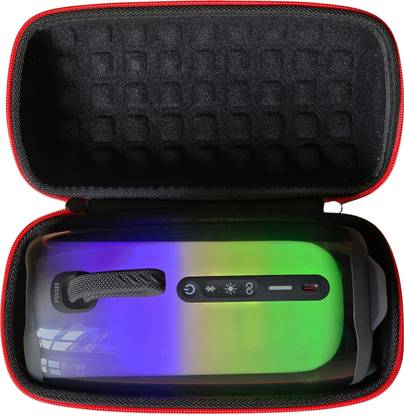 Techzere Speaker Case Cover for EVA Case Compatible with JBL Pulse 5 Bluetooth Speaker, Black & Red