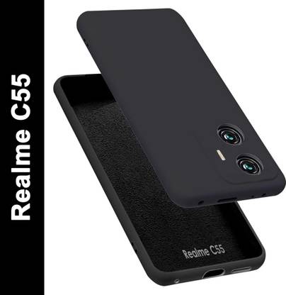 MOBIDEER Back Cover for Realme C55, Matte Rubberized Soft Silicone Protective Cloth Inside