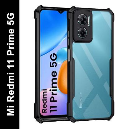 VAPRIF Back Cover for Mi Redmi 11 Prime 5G, Redmi 11 Prime 5G, Transparent Hybrid Hard PC, TPU Bumper
