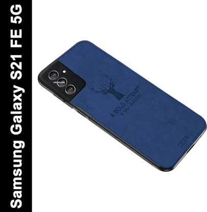 MOBILOVE Back Cover for Samsung Galaxy S21 FE 5G | Deer Pattern Cloth Texture Leather Finish Fabric Case