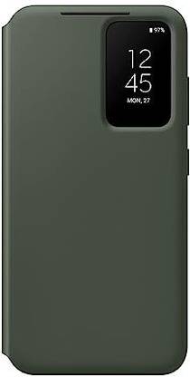 SAMSUNG Wallet Case Cover for Samsung Polycarbonate Galaxy S23 Smart Clear View Wallet Cover for Mobile - Khaki
