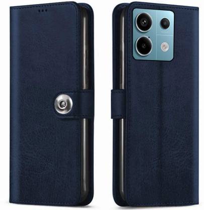 Jannid Wallet Case Cover for Poco X6 5G Button Flip - Blue
