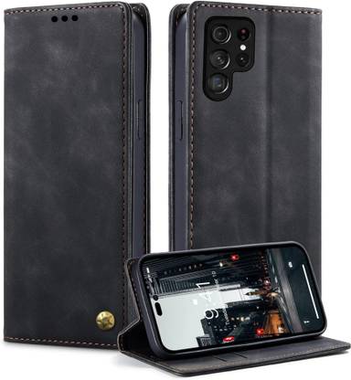 GoPerfect Flip Cover for Samsung Galaxy S24 Ultra, Premium Imported Business Series Wallet Back Cover