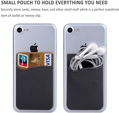 TOPQ Wallet Case Cover for Adhesive Phone Wallet, Stick-on Silicone Credit Card Holder Sticker Cell Phone Wallet