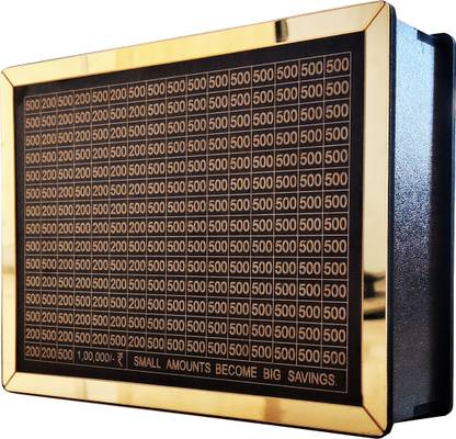 SHUVASTU Shuvastu Wodden Piggy Bank For 100,0000 Rupees Cash Vault Savings Challenge Cash Box