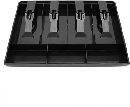 WOLBLIX Cash Register Drawer Insert Tray with 4 Bill/3 Coin Compartments Cash Box