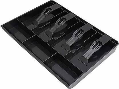 AMEEDARSHAN Cash Register Box 4 Cash and 3 Coin Compartment Cash Box