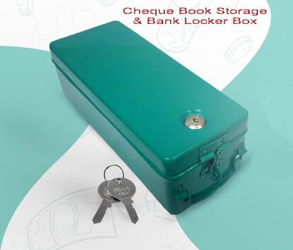 JAYCO Aluminium Bank Cheque Storage Cash Box with Lock - 12" Long - Green Cash Box