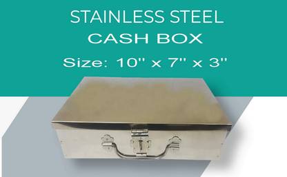 JAYCO Stainless Steel 10" Cash Box / Jewellery Storage Peti / Valuables Organizer Cash Box
