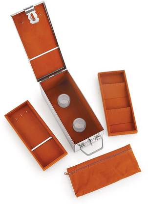 JAYCO Stainless Steel Locker Jewellery Storage Box with Velvet Cushion - 8" Size Cash Box