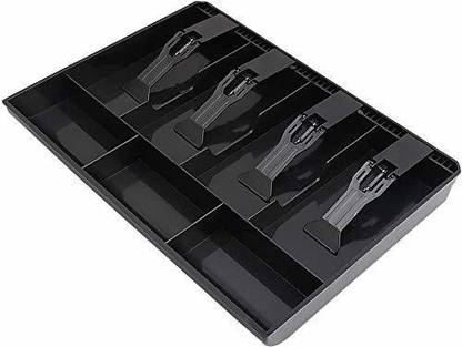 AMEEDARSHAN Cashier Cash Drawer 4 Bills 3 Coins ABS Storage Box Cash Box (7Compartments Cash Box