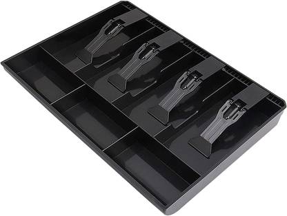 ANADI 4 Slot Cash Box With 3 Coin Grid Cashier Register Tray 7 Compartment Coin Drawer Cash Box