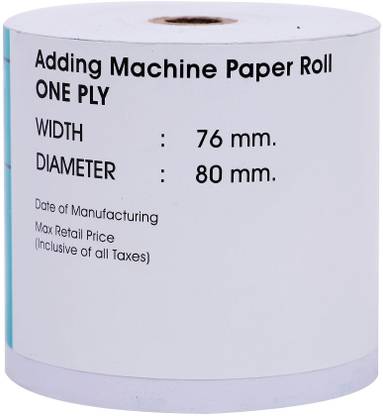 globe Thermal Paper Roll used for Billing adding machines (76mm X 80mm) Single Ply Traditional Cash Register Paper