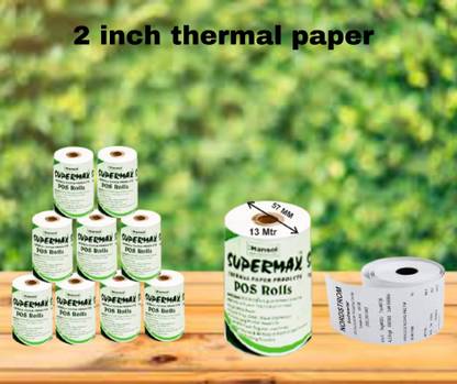 Supermax Billing machine Paper roll 58mmx12 meter 50 gsm Thermal Paper (Set of 70 ) Thermal Cash Register Paper