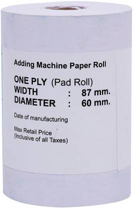 globe Thermal Paper Roll used for Billing adding machines(87mm X 60mm)Single Ply Traditional Cash Register Paper
