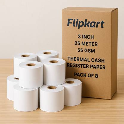 Vergo pos POS ROLL 3 inch 25 Meter 55 GSM Thermal Cash Register Paper
