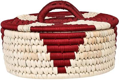 Greenlndcrafts Date Palm Leaf Thread Roti Box Chapatti Box for Serving on Dining Table Serve Casserole