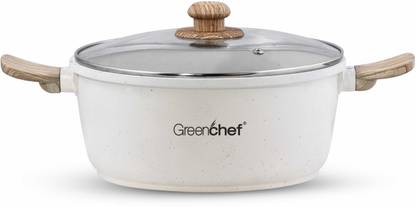 Greenchef Pebble Aluminium Die Cast with glass lid 22CM Cook and Serve Casserole