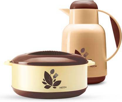 MILTON Trophy Gift Set, New Orchid 1500, 1260 ml and Nancy 1000 Flask, 1 liter Pack of 2 Serve Casserole
