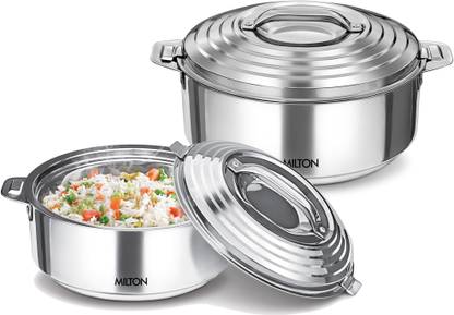 MILTON Milton Thermosteel Galaxia Casserole Set Of 2pcs Pack of 2 Thermoware Casserole Set