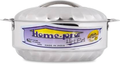 Home-pro Stainless Steel Double Wall Insulated Casserole with Steel Lid, 3500ML Hot Pot Thermoware Casserole
