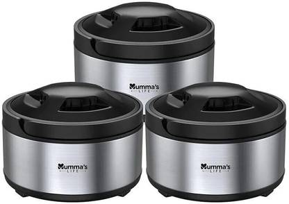 Mumma's LIFE Stainless Steel Pack of 3 Thermoware Casserole Set