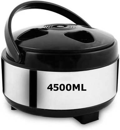 PEXMON Double Walled Stainless Steel Casserole, Silver PUF Insulated Hot & Cold Serve Casserole