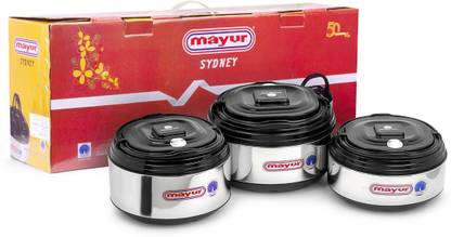 MAYUR Pack of 3 Thermoware Casserole Set (1500 ml, 1800 ml, 2500 ml) Pack of 3 Thermoware Casserole Set