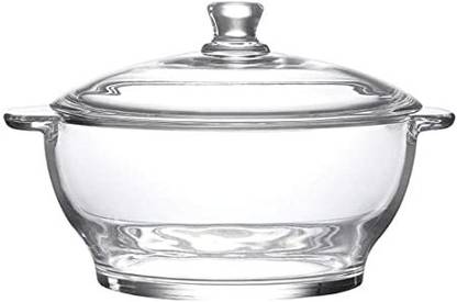 Isipho 1000ml Toughened Glass Microwave Oven Safe Serving Bowl Casserole with Lid Serve Casserole Set