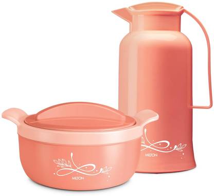 MILTON Souvenir Gift Set(Crave 1500 ML Casserole + Crystal 1000 ML Flask) Thermoware Casserole Set