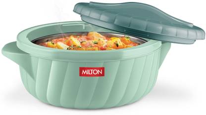 MILTON Flora 1000 Insulated Inner Steel Casserole for Roti, 750ml, Hot Box, Light Green Serve Casserole