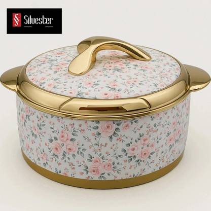 Silvester Designer Flora Insulated Inner Steel 3000 Vegetables/Chapati /Serving/Biryani Serve Casserole