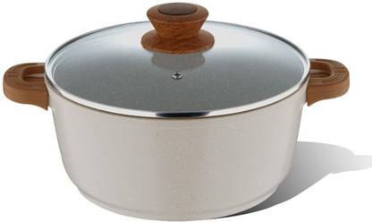 BERGNER Naturally Cast Aluminum Casserole with Glass Lid, Induction Bottom Pack of 2 Cook and Serve Casserole