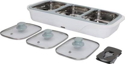 Jaypee Plus Electric Casserole Set of 3 Food Chefing Dish E Warmer Buffet Server 3 in 1 Cook and Serve Casserole