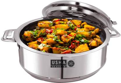 Usha Shriram 2L Insulated Hot Box Steel Casserole With Lid Roti Box ...