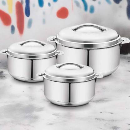 MITHALI steal casrol pak of 3 1500 2500 3500-35 Pack of 3 Thermoware Casserole Set
