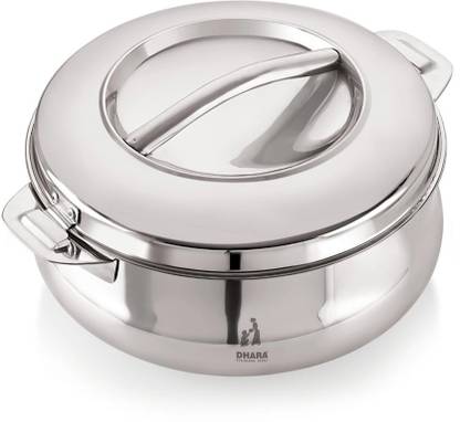 Dhara Stainless Steel Handi 3500 PU Insulated Double Wall Casserole Silver Serve Casserole