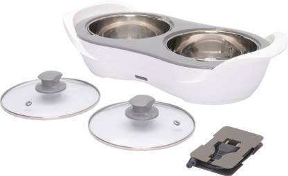 Jaypee Plus Electric Casserole Set Of 2 E. Warmer 1150 ml Cook and Serve Casserole Set