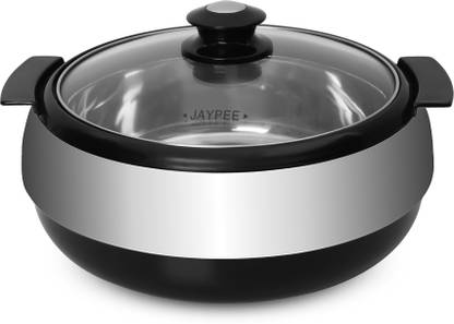 JAYPEE Glasserol Inner Steel Toughened Glass Lid Chapati Biryani Box Hotpot Serve Casserole