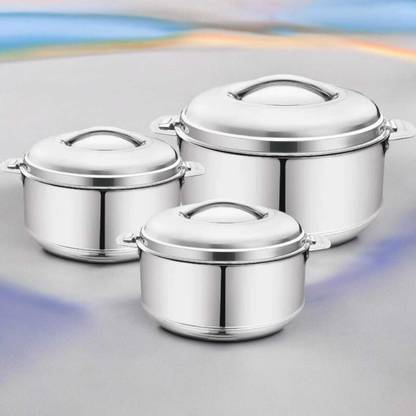 MITHALI steal casrol pak of 3 1500 2500 3500-124 Pack of 3 Thermoware Casserole Set