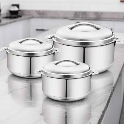MITHALI steal casrol pak of 3 1500 2500 3500-17 Pack of 3 Thermoware Casserole Set