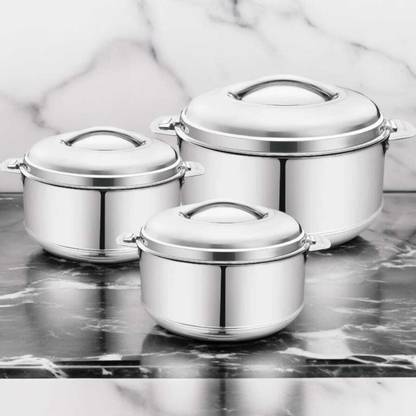 MITHALI steal casrol pak of 3 1500 2500 3500-120 Pack of 3 Thermoware Casserole Set