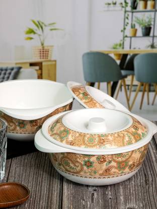 Servewell Serving Casserole with Lid Set Rnd 19 cm - Badami Pack of 4 Serve Casserole Set