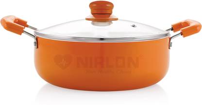 NIRLON Non Stick Induction Based Ceramic Casserole with Glass Lid Cook and Serve Casserole