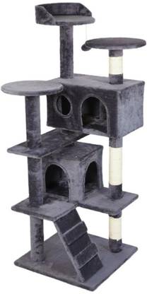 PetVogue Large Cat Tree Condo with Sisal Scratching Posts, Perches, Houses, Dangling Ball Free Standing Cat Tree