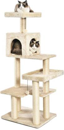 WUDYHUB Cat Tree Climbing Activity Cat Tower with Scratching Posts Cave, Ladder Free Standing Cat Tree