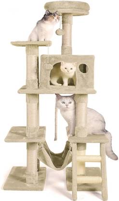 WUDYHUB Multi-Level Cat Tree Indoor Climbing Activity Cat Tower with Scratching Posts Free Standing Cat Tree