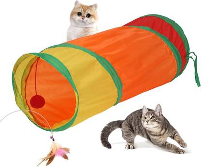petgoof Straight Tunnel Cat Free Standing Cat Tree